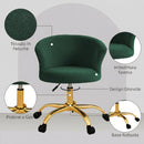 Sedia da Ufficio Girevole 58x56x68-76A cm Struttura Acciaio Portata 120kg in Velluto Teddy Verde Scuro      