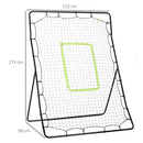 Rete per Allenamento per Calcio e Baseball Pieghevole 123x90x174 cm con Zona di Precisione Nero 