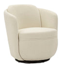 Poltrona Girevole Torino Crema 70x72x75 cm in Ferro e Compensato e Spugna e Poliestere Crema      