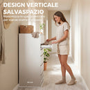 Cassettiera 40x48x110 cm 6 Casetti con Specchio Ribaltabile in MDF Bianco      