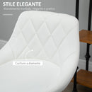 Set 2 Sgabelli da Bar 51,5x48x83-104 cm in Similpelle Bianchi