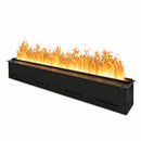 Camino Elettrico a Vapore Acqueo con Fiamme 3D con Bruciatore a Incasso 150x21,5x24 cm DFVAPO150 Pannello Digitale e Fiamme Multicolor in Acciaio e Alluminio Nero
