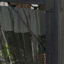 Pergola da Giardino con Tetto Retrattile e Tende 397x297x225 cm in Alluminio e Poliestere Grigio Scuro