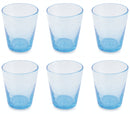 Set 6 Bicchieri Ø9x10 cm in Vetro Soffiato Villa d'Este Home Tivoli Cancun Azzurri