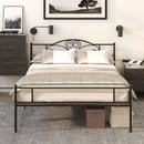Struttura Letto Matrimoniale 160x200 cm in Acciaio con Doghe Integrate Nero