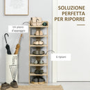 Scarpiera 6 Paia 32x30x104 cm in Legno Rovere