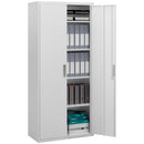 Armadio da Ufficio in Acciaio con 4 Ripiani Regolabili 80x40x180 cm Bianco 