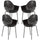 Set 4 Sedie Impilabili con Piedini Antiscivolo 59x55x84 cm in Plastica Nero