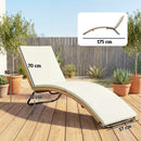 Lettino Sdraio a S da Esterno 175x57x80 cm con Cuscino in Rattan PE e Acciaio Crema      