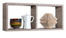 Mensola Rettangolare 2 Scomparti da Parete 70x30x15,5 cm in Fibra di Legno Morgana Rovere Moka
