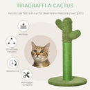 Albero Tiragraffi a Cactus per Gatti 40x40x65 cm in Corda Sisal Verde