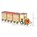 Calendario Avvento di Natale a forma di Treno 40x8x11 cm con Luce LED in Compensato