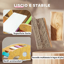 Gioco per Bambini 2 in 1 Arco Montessoriano Sedia a Dondolo 91x41x48 cm in Legno di Pino  