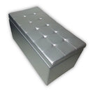 Baule Cassapanca Pouf Contenitore in Similpelle e Cristalli Renier Argento