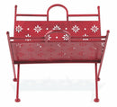 Portariviste Pieghevole in Ferro Battuto 34x34x33 cm Soriani Rosso