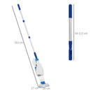 Pulitore Aspiratore per Piscine a Batteria con Palo Telescopico Bianco e Blu