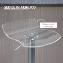 Set 2 Sgabelli da Bar Girevoli in Acrilico Trasparente  