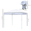 Gazebo da Giardino 2.5x2.5m in Acciaio Pieghevole Tessuto Oxford Bianco 
