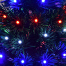 Albero di Natale Artificiale 90 cm 90 Rami con Luci LED e Fibre Ottiche Colorate Verde