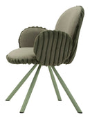 Sedia Stoccolma B Verde Set 2 Pz 64x68x83 cm in Compensato e Spugna e Ferro e Poliestere Verde      
