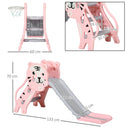 Scivolo per Bambini 18-36 Mesi 133x60x70 cm con Canestro da Basket Rosa e Grigio   