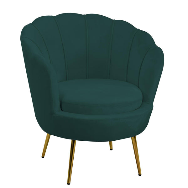Poltrona Imbottita 73x72xh49/77 cm in Tessuto Velluto Tulipan Blu Petrolio prezzo