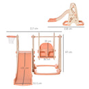 Scivolo per Bambini 158x117x97 cm con Altalena e Canestro Beige