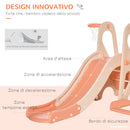 Scivolo per Bambini 158x117x97 cm con Altalena e Canestro Beige