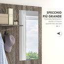 Mobile Guardaroba per Ingresso con Specchio Appendiabiti e Armadio 145x29x184 cm Nero e Bianco  