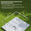 Telo per Pergola 250x255 cm con 10 Fori di Drenaggio in Poliestere Beige      