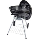 Barbecue a Carbone Griglia Ø43 cm con Valvola di Ventilazione e Ruote in Acciaio Nero      