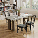 Tavolo da Pranzo in Stile Industriale 180x80x75 cm fino a 8 Persone in Legno e Acciaio Grigio  