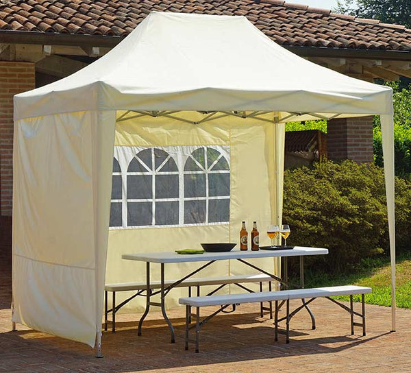 Gazebo Pieghevole da Giardino in Ferro e Alluminio 3x2m Vorghini Limber Bianco sconto