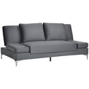 Divano Letto Matrimoniale 190x102x82 cm in Poliestere e Metallo Grigio
