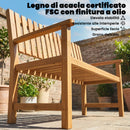 Panchina da Giardino 2 Persone 112x64x92 cm Seduta e Schienale a Doghe in Legno Acacia FSC Naturale      