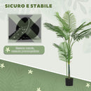 Pianta Artificiale Areca Alta 150 cm per Interni con Vaso in PE Verde  