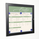 Bacheca con Apertura a Battente 51,5x48,7x2,3 cm in Alluminio Nera