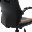 Sedia da Gaming Ergonomica Imbottita con Altezza Regolabile Nero Arancione 