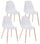 Set 4 Sedie 53x46x82 cm in Polipropilene Bianco
