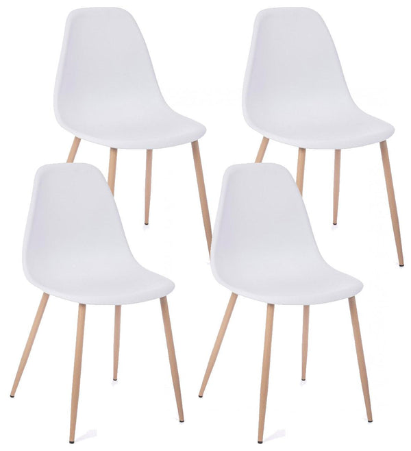 Set 4 Sedie 53x46x82 cm in Polipropilene Bianco sconto