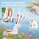 Triciclo per Bambini 5 in 1 96,5x49x101 cm con Maniglione e Cinture di Sicurezza Rosa   