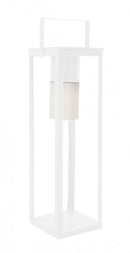 Lampada Lanterna Solare 20x20x75h cm con Manico Bianco