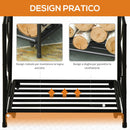 Portalegna per Camino 39,5x31,5x39,5 cm in Metallo Nero