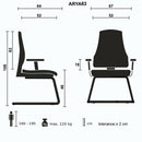 Set 2 Sedie da Ufficio Visitatori 67x52x110 cm Arya nero