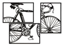 Pannello da Muro Bike Set 3pz 40x1,3x60 cm in Ferro Multicolor      