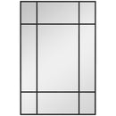 Specchio da Parete Stile Finestra 90x60 cm con Montaggio Verticale e Orizzontale in Vetro Nero      