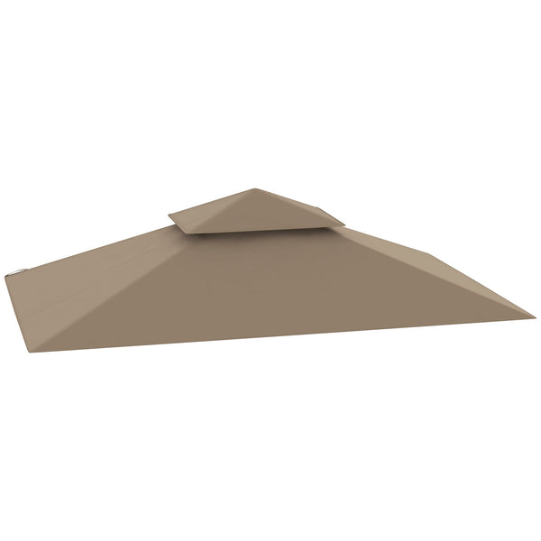 Copertura per Gazebo da Giardino 244x152 cm a 2 Livelli in Poliestere 160gsm Cachi sconto