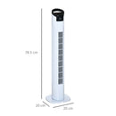 Ventilatore a Colonna Ø20x78,5 cm 3 Velocità Bianco
