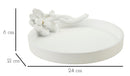 Svuotatasche Magnolia 24x21x6 cm in Resina Bianco      