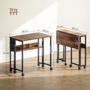 Scrivania Pieghevole 80x50x75 cm su Ruote con Ripiano e Borsa Portaoggetti in MDF e Acciaio Marrone Rustico      